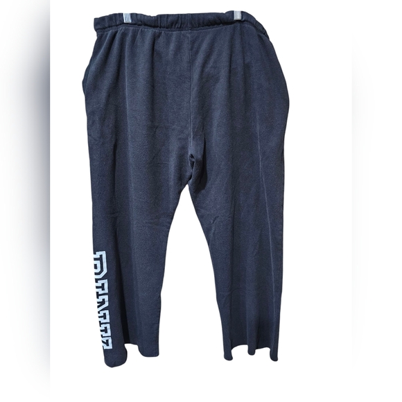 Womens Black Open Leg Sweat Pants Joggers‎ Victoria Secret Pink Size Large - Picture 2 of 7